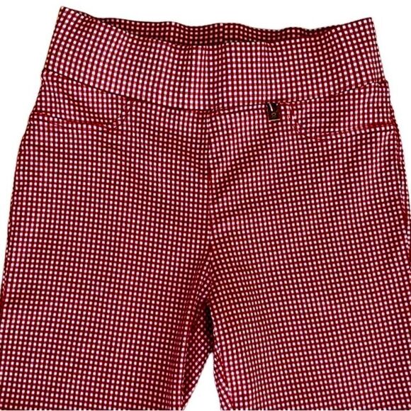 Tommy Hillfiger Women’s Bermuda Stretch Shorts Size 10, Red White Check - Picture 2 of 6